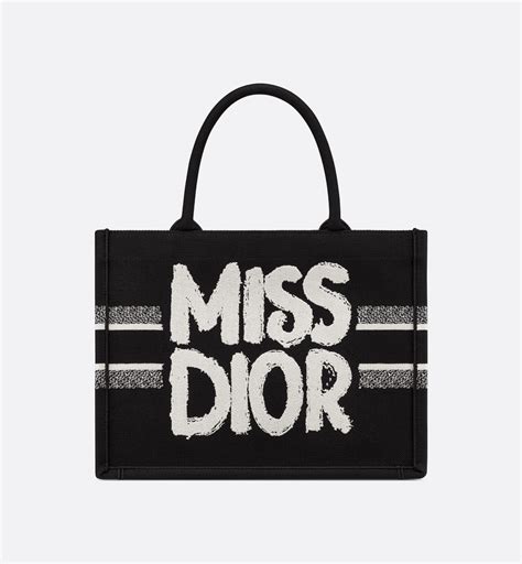 Miss Dior Flap Bag Black and White Miss Dior Graffiti Printed 